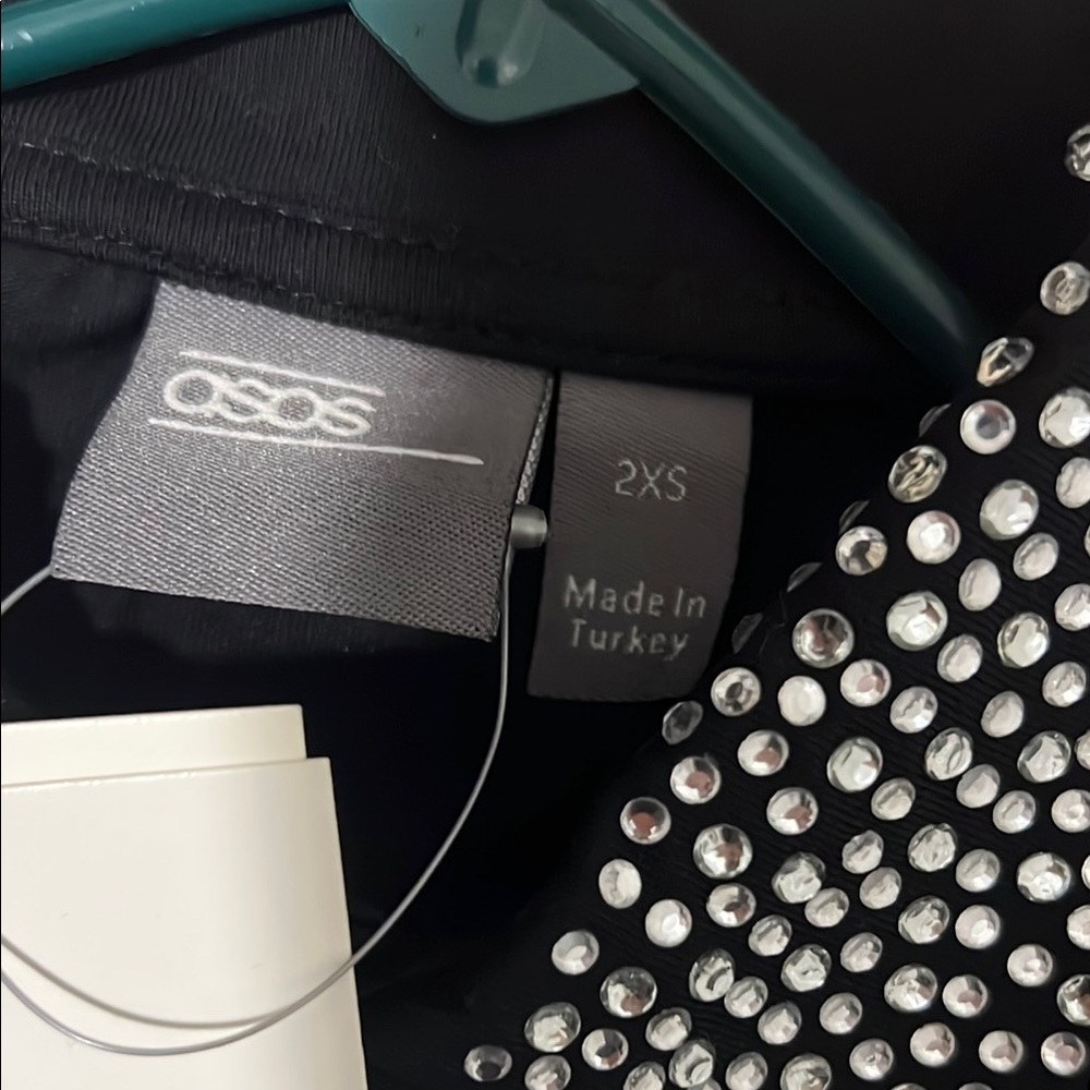 ASOS Black Polo Shirt with Embellished Collar - Picture 4 of 6